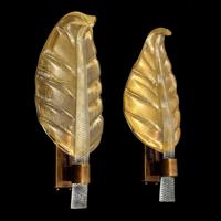 Pair of Large Barovier & Toso Leaf Sconces - Sold for $4,062 on 10-10-2020 (Lot 74).jpg
